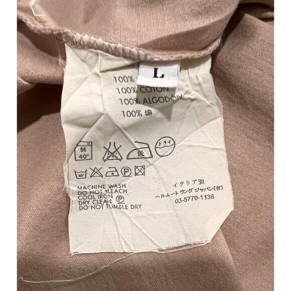 Helmut Lang Polo Shirt Made In Italy Beige Cotton L - Picture 3 of 11